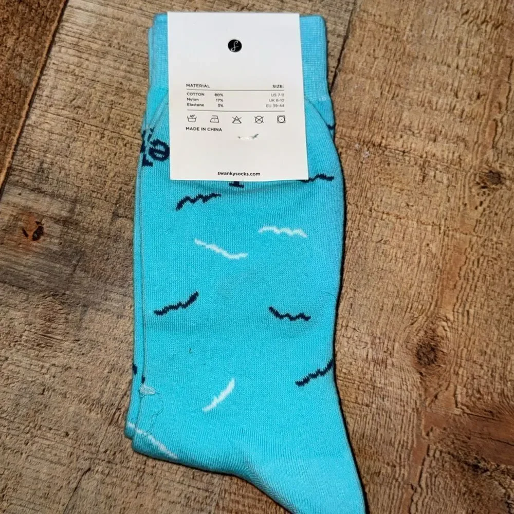 Swanky Socks One Size NEW Made For Indevets Funny Fun Socks Muscles  Baby blue